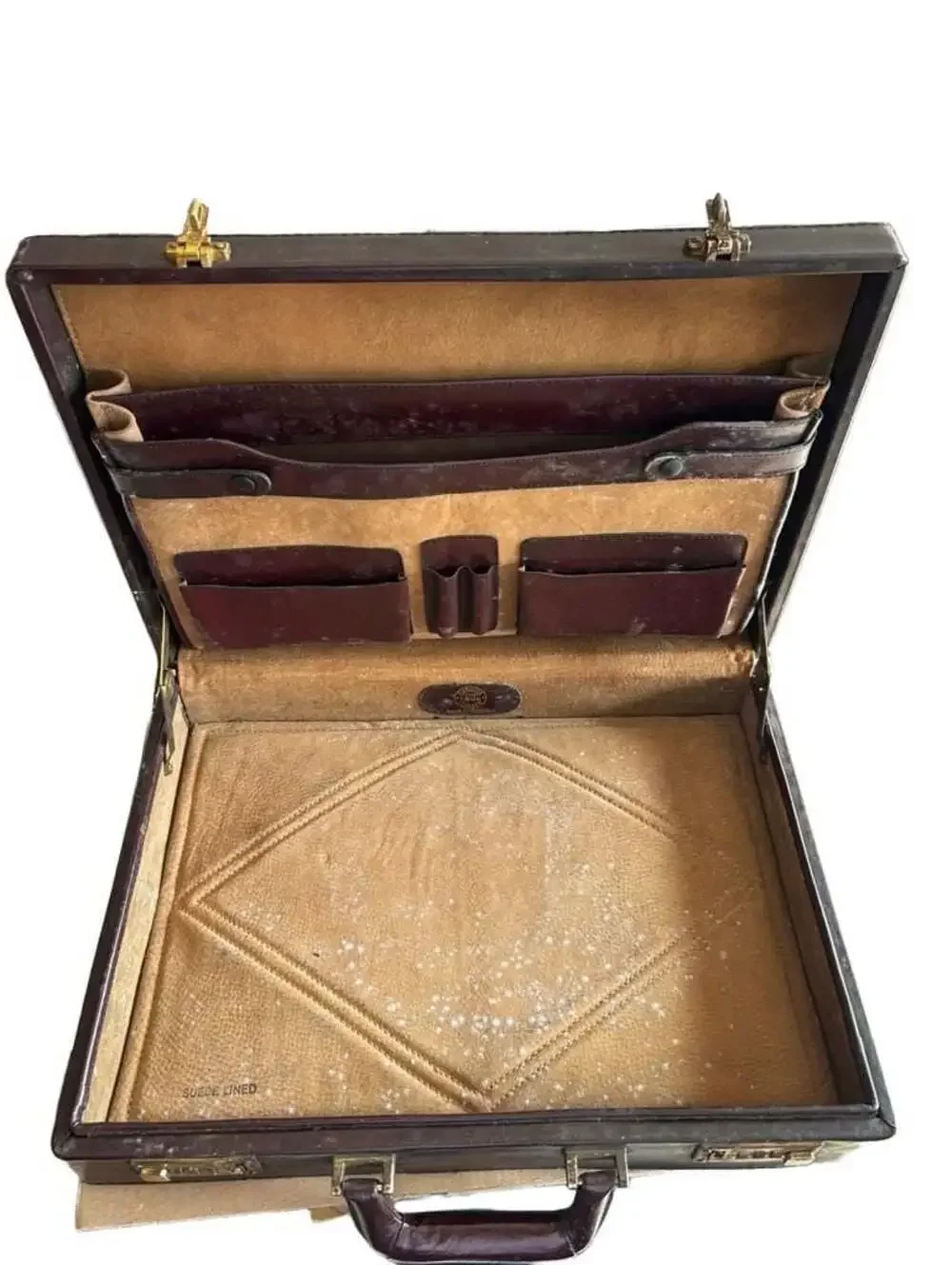 Vintage Top Grain Leather briefcase made In Romania.
